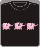 Прикольные футболки: розовые слоники